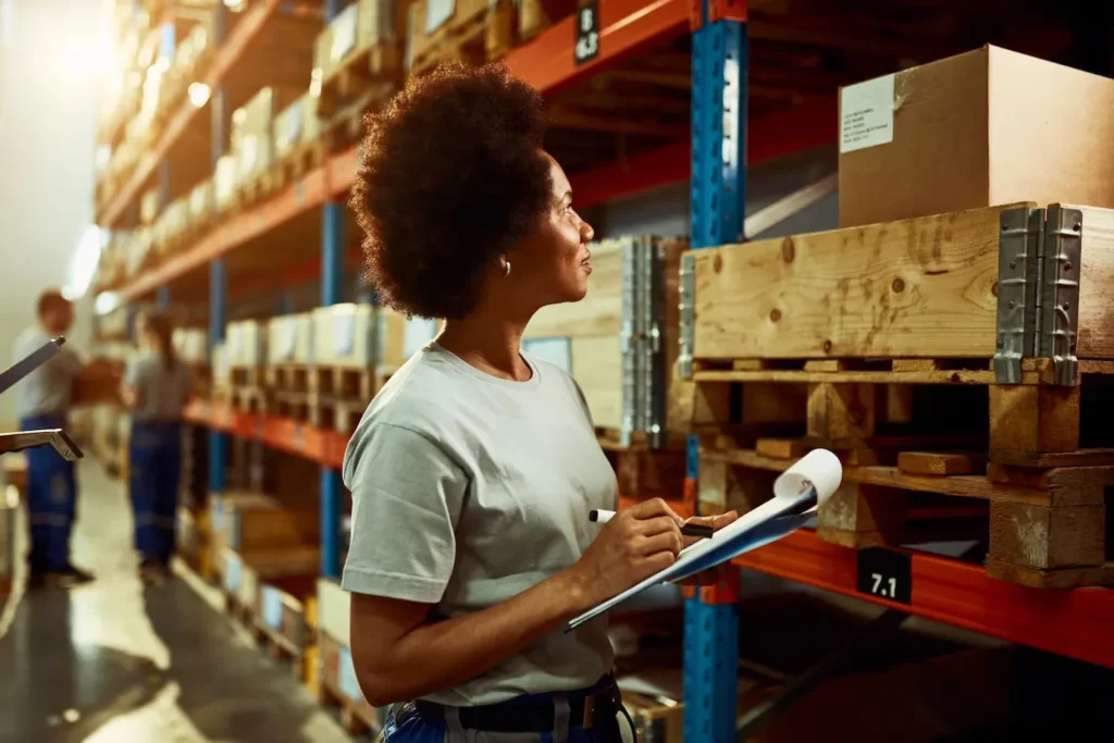 woman taking stocks